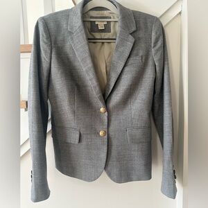 J. Crew Factory Gray Blazer with Gold Accents
